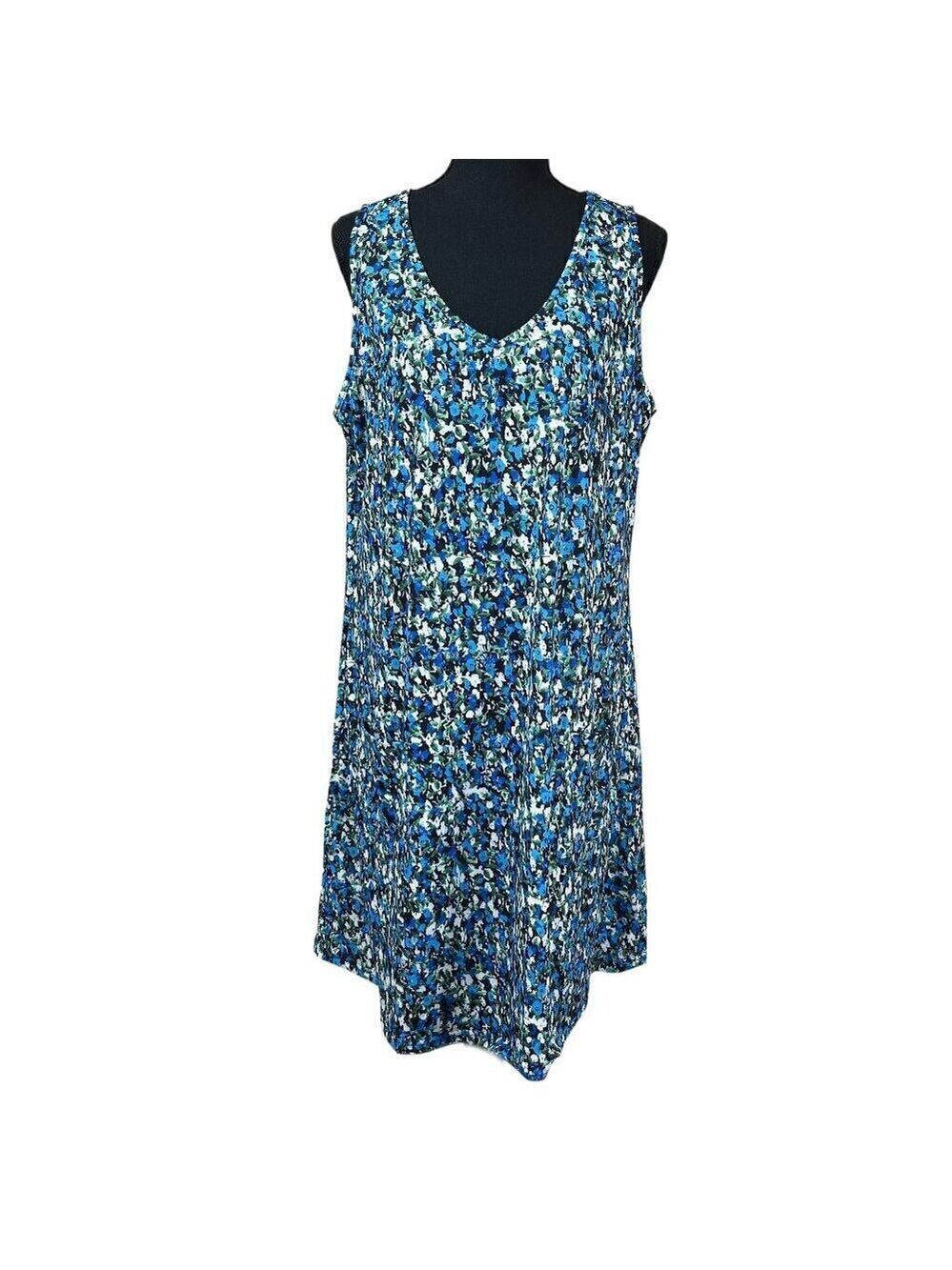 Ofeefan NWT Blue Floral Pockets Casual Tank Summer Sundress Size XL